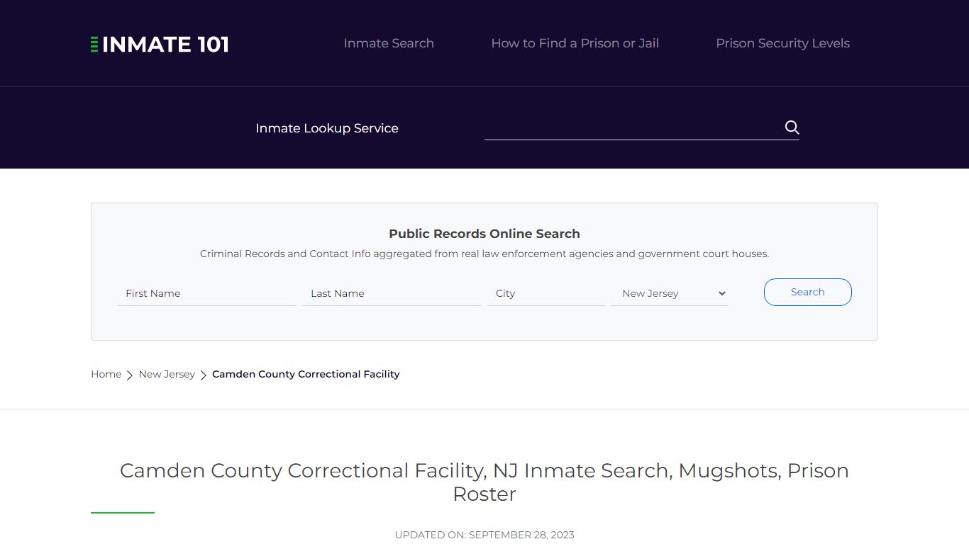 Camden County Correctional Facility, NJ Inmate Search, Mugshots, Prison ...